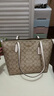 蔻驰（COACH）【官方授权店】奢侈品coach女包ZIP30托特包单肩Zip30送女友礼物 4455IMDQC卡其配白色 实拍图
