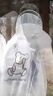 牧萌（moremerry）儿童雨衣男童女童学生上学带书包位卡通雨披 磨砂白加厚款4XL 实拍图