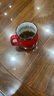 贝瑟斯 马克杯水杯陶瓷杯 创意带盖带勺咖啡杯早餐杯办公室喝水杯 红色 实拍图