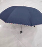 天堂 加大雨伞三折 晴雨两用商务伞经典格纹10骨大雨伞男女 藏青 实拍图