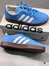 adidas「T头鞋」VL COURT复古休闲板板鞋德训鞋男女阿迪达斯轻运动   蓝色/亮白/树脂黄   42.5 实拍图