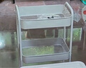 甄严选推车置物架落地多层收纳架宿舍移动零食架厨房架子铁艺带轮储物架 【加厚碳钢】三层白色送滑轮 实拍图