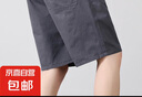 夏季超薄纯棉宽松五分裤运动短裤工装款男士大码休闲短裤 深灰色 XL 推荐120-140斤 实拍图