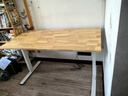 乐歌实木电动升降电脑桌电竞升降书桌办公学习桌子E2亲肤白橡胶木1.2m 实拍图