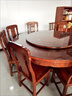 君华源全实木花梨木餐桌椅组合中式家用餐桌带转盘仿古雕花古典大圆桌子 1.3米+6象头椅(送转盘+玻璃) 实拍图