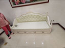 域木语美式实木沙发床白色雕花可推拉折叠伸缩客厅小户型坐卧两用罗汉床 【象牙白】罗汉床 实拍图