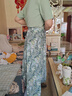 欧莎（OSA）气质优雅连衣裙子女夏季2025新款碎花半身裙子套装两件套 蓝色B（后腰加橡筋） L 实拍图