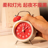 得力（deli）儿童节礼物迷你夜光闹钟家庭卧室床头钟儿童学生专用起床神器 年庆款红色 实拍图