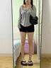 趣米乐黑色美式辣妹牛仔短裤女夏季新款高腰紧身小个子休闲运动超短热裤 黑色 M 【建议90-110斤】 实拍图