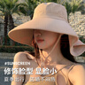 目丸防晒帽女夏季大檐遮脸披肩防紫外线太阳登山帽出游海边骑车遮阳帽 香槟米【大檐护颈】 均码 实拍图
