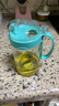茶花（CHAHUA）厨房玻璃油壶调味罐油罐醋瓶酱油瓶带防尘盖防漏油瓶 湖蓝色  550ML 实拍图