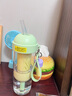 哈尔斯塑料杯耐高温tritan食品级水杯女生高颜值茶水分离杯大容量吸管杯 青青柑柠650ml【赠杯刷吸管刷】 实拍图