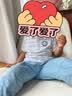 戴维贝拉（DAVE＆BELLA）童装男童套装帅气衣服儿童运动套装男孩夏季新款洋气短袖夏装 蓝色条纹 130 cm（(建议身高120-130cm） 实拍图