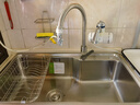 九牧（JOMOO） 厨房水槽单槽套餐SUS304不锈钢洗碗池 洗菜盆加厚水盆大容量水槽 B款75*45大单槽（含旋转龙头） 实拍图