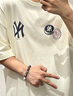 NEW ERA纽亦华MLB短袖T恤男女情侣秋季运动NY白色休闲重磅上衣13559698-M 实拍图
