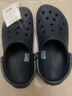 卡骆驰crocs洞洞鞋贝雅卡骆班轻便耐磨一脚蹬休闲鞋|205089 黑色/白色-066 45 (290mm) 实拍图