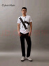 Calvin Klein Jeans夏季男女情侣中性ck纯棉醒目大字母印花圆领短袖T恤J318471 YAF-白色 S （推荐120-135斤） 实拍图