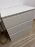 欧贸五斗柜斗柜抽屉柜现代卧室储物柜收纳柜客厅靠墙小立柜床头柜边柜 60cm三层三抽暖白 实拍图