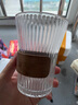 【采销严选】玻璃水杯带杯架套装家用茶杯防烫束腰耐热客厅水杯 风琴杯+木杯套 320ml 1只 实拍图