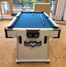 SZX成人标准4合1游戏桌 家庭商用台球乒乓球冰球黑8式室内球厅娱乐桌 7尺4合1-213*111*81cm-白桌+蓝布 实拍图
