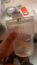 高颜值竖条纹玻璃杯咖啡杯冰美式家用带盖带吸管水杯拿铁饮料杯子 竖纹杯+透明盖子+玻璃吸管 实拍图