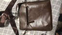 袋鼠牛皮男包真皮包男士单肩包斜挎包真皮包包男背包外出便携斜挎包 棕色 实拍图