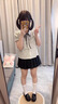 素织锦学院风百褶裙套装裙子女日系短袖衬衫小个子短裙半身裙两 短袖荷叶边条纹衬衫+百褶裙 均码 实拍图