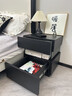 意式极简悬浮床头柜北欧风床边柜简约现代卧室床头储物收纳柜边几 黑色水曲柳（E0级环保） 限时送智能人体感应灯 整装（无需安装开箱即用） 45x40x50cm 实拍图