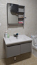 九牧王防水太空铝浴室柜轻奢灰卫生间洗手盆柜组合陶瓷一体洗脸洗漱台盆 80CM陶瓷盆-普通镜柜-防水防潮 实拍图