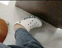 卡骆驰crocs洞洞鞋贝雅卡骆班轻便耐磨一脚蹬休闲鞋|205089 黑色/白色-066 41 /42(260mm) 实拍图