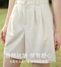茵曼（INMAN）茵曼【秀场同款】冰氧吧凉感裤26夏女新款高腰短裤浅杏色29 实拍图