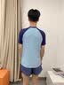 特步青少年泳衣男2026新款初中生男孩大童男士游泳衣泳裤泳镜套装装备 62413蓝色套装（泳衣+泳裤） 165 （2XL高165-175  重130-150） 实拍图
