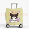 希仲儿童行李箱女孩可骑可坐卡通可爱小型登机箱拉链结实耐用旅行箱 黄色库洛米-加厚pc/杯架 18英寸 【小型登机箱，免托运】 实拍图