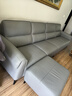 左右真皮沙发【力荐】客厅新款网红奶油风家具小户型直排皮艺沙发6018 [18]3.2m|青云灰|四人位+脚踏 实拍图