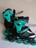 小状元溜冰鞋儿童轮滑鞋全套装品牌滑冰全闪旱冰鞋男童女童成年初学者 翠冷绿【轮滑包+头盔护具套装】 M （适合33-37码） 实拍图
