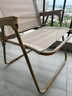 原始人折叠椅克米特椅户外露营椅子便携沙滩椅钓鱼椅凳子折叠椅子 卡其色木色架-加高款 实拍图