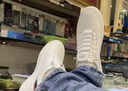 赫尼保罗（HENIBAOLUO）品牌板鞋男真皮牛皮一脚蹬运动休闲鞋男免系带小白鞋软底透气男鞋 白色 80ZP 41 (255mm) 皮鞋码 实拍图