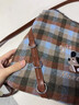 oein包包女包托特包通勤包可切换双肩包女大容量英伦学院风复古格子 【主图蓝色款】29*26.5CM 实拍图
