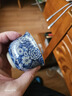 琦轩源老陶泥青花瓷茶杯复古品茗杯男女个人专用主人杯喝茶陶瓷功夫茶杯 实拍图