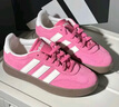 adidas「T头鞋」BARREDA板鞋德训鞋男女阿迪达斯轻运动   粉色/汉玉白/树脂黄   42.5 实拍图