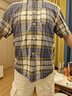 无印良品（MUJI）男式 马德拉斯格纹纽扣领短袖衬衫男士衬衣外套纯棉全棉 AC1W8A4S 藏青色格纹 L （175/100A） 实拍图