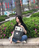 MYD双肩包女2024新款女士背包大容量书包大学生女旅行包电脑包妈咪包 （M）葵瓜子 Sunflower Seeds 实拍图