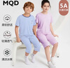 马骑顿优可丝清凉冰丝家居服男童夏季儿童睡衣中大童薄款男女童空调服 浅蓝 150 实拍图