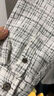 杰克·琼斯（JACK&JONES）春秋新款宽松翻领格纹花呢潮流百搭小香风外套长袖衬衫夹克男款 G01石灰花灰 S 实拍图