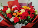 馨仪鲜花速递玫瑰向日葵康乃馨花束生日礼物全国同城配送 向日葵康乃馨玫瑰混搭花束 实拍图