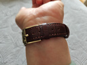 istrap真皮表带男女士鳄鱼纹牛皮适用天梭浪琴美度西铁城卡西欧dw精工海鸥飞亚达阿玛尼手表带力洛克表链 棕色同色线丨金色针扣 与表盘接口宽度18mm 实拍图