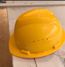 首盾安全帽工地国标加厚玻璃钢透气建筑工程施工防砸领导安全头盔印字 V型国标经济透气款【黄色】6点式内衬 实拍图