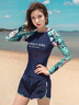 佑游泳衣女分体显瘦泡温泉速干游泳馆两种穿法游泳五件套12015藏蓝XL 实拍图