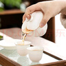 金镶玉中国风羊脂玉瓷三才盖碗两小杯手抓壶主人杯敬茶碗分茶功夫茶具 实拍图