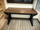 韵他实木电脑桌子双人电竞桌台式办公桌简约现代学习桌长方形书桌 黑胡桃桌+黑架【18mm实木桌面】冲量价 140*60*75cm 实拍图